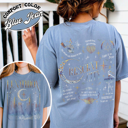 Bookish Comfort Color Shirt, Lunathion Crescent City Shirt, Bryce Quinlan Crescent City Sjm Merch