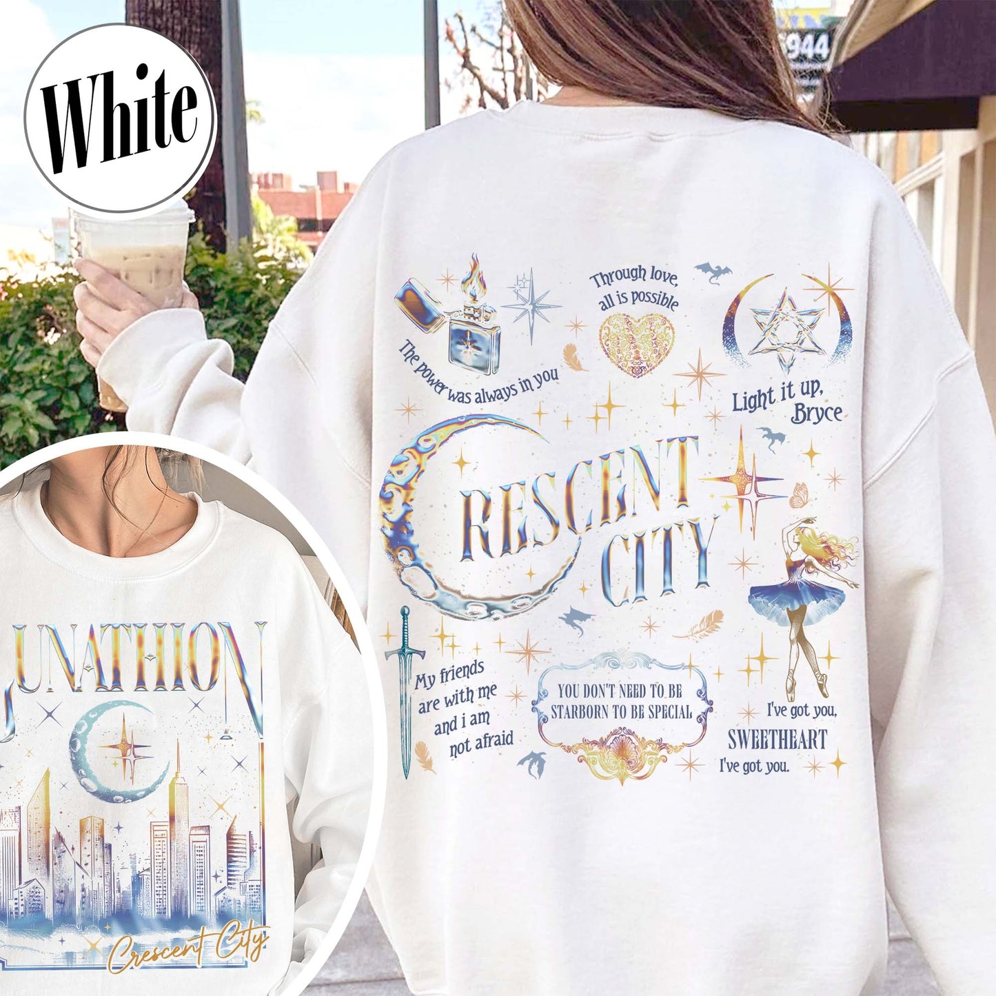 Bookish Sweatshirt, Lunathion Crescent City Sweatshirt, Bryce Quinlan Crescent City Sjm Merch