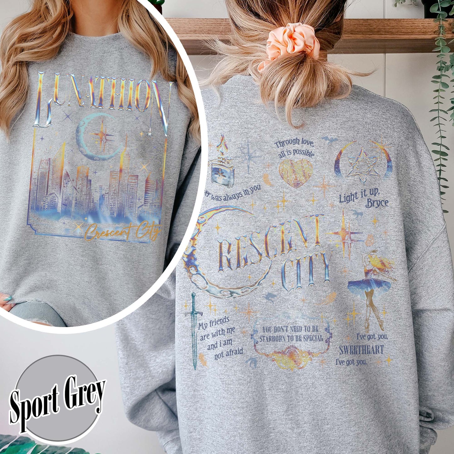 Bookish Sweatshirt, Lunathion Crescent City Sweatshirt, Bryce Quinlan Crescent City Sjm Merch