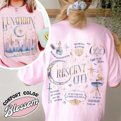 Bookish Comfort Color Shirt, Lunathion Crescent City Shirt, Bryce Quinlan Crescent City Sjm Merch