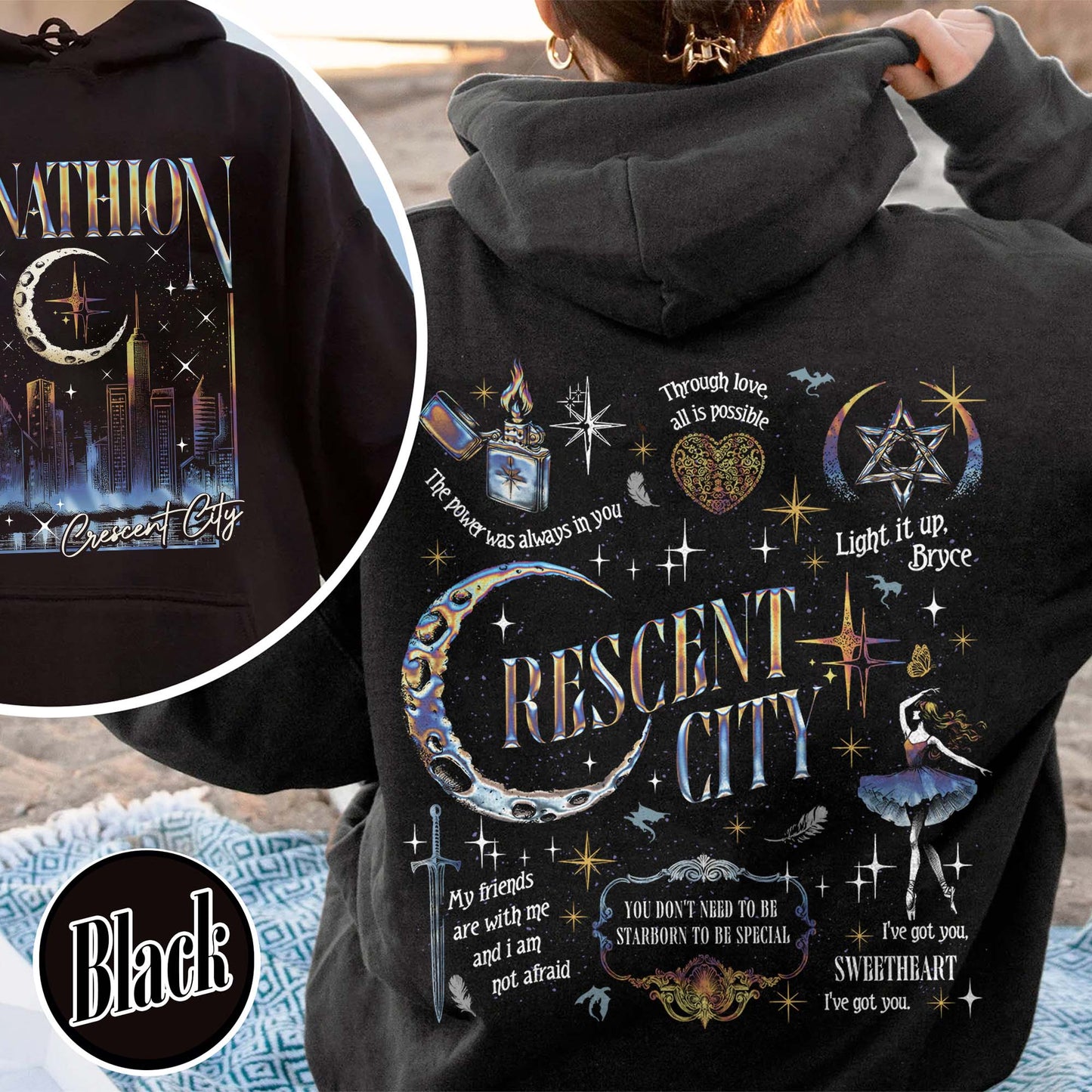 Bookish Hoodie, Lunathion Crescent City Hoodie, Bryce Quinlan Crescent City Sjm Merch