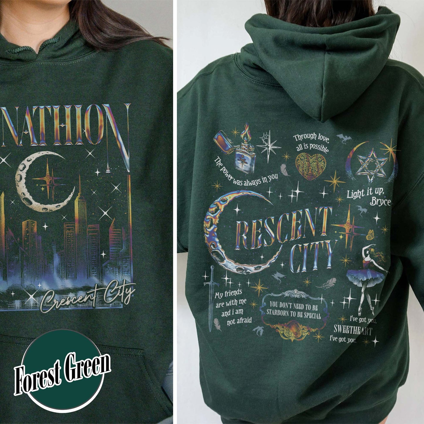 Bookish Hoodie, Lunathion Crescent City Hoodie, Bryce Quinlan Crescent City Sjm Merch