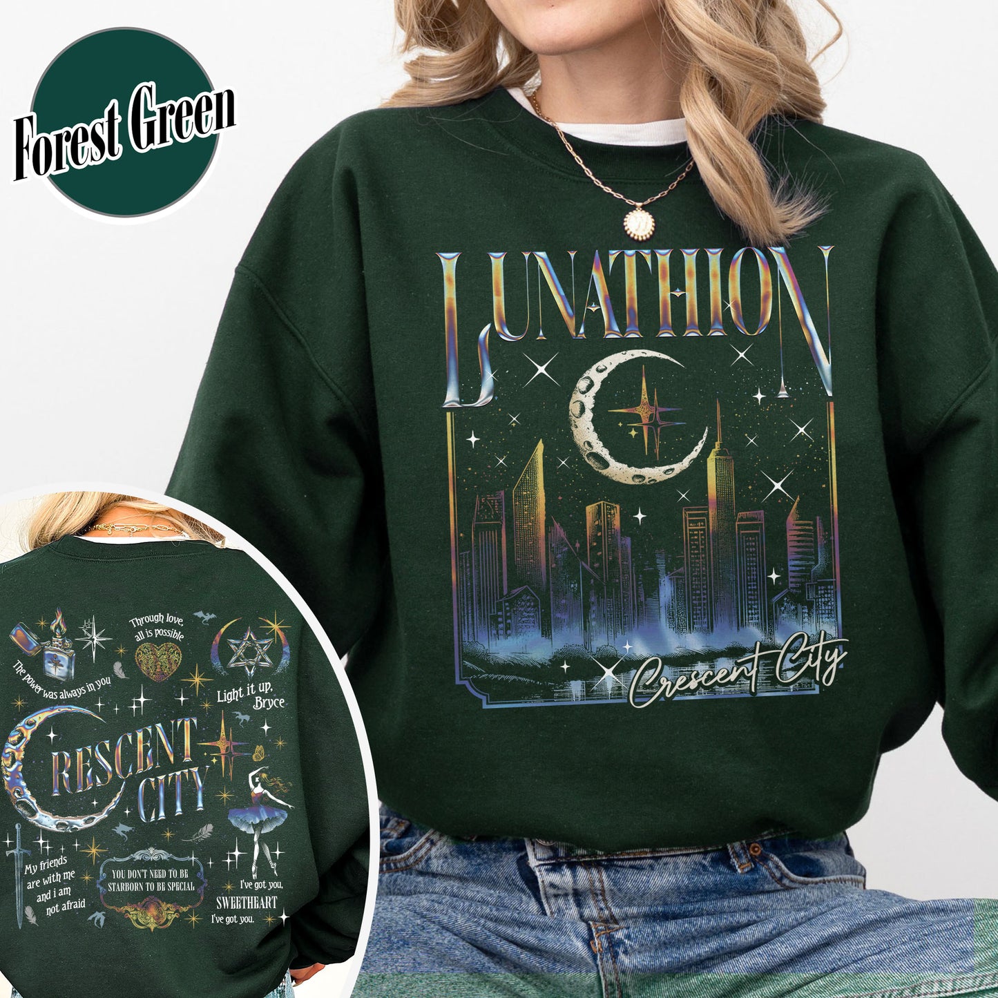 Bookish Sweatshirt, Lunathion Crescent City Sweatshirt, Bryce Quinlan Crescent City Sjm Merch