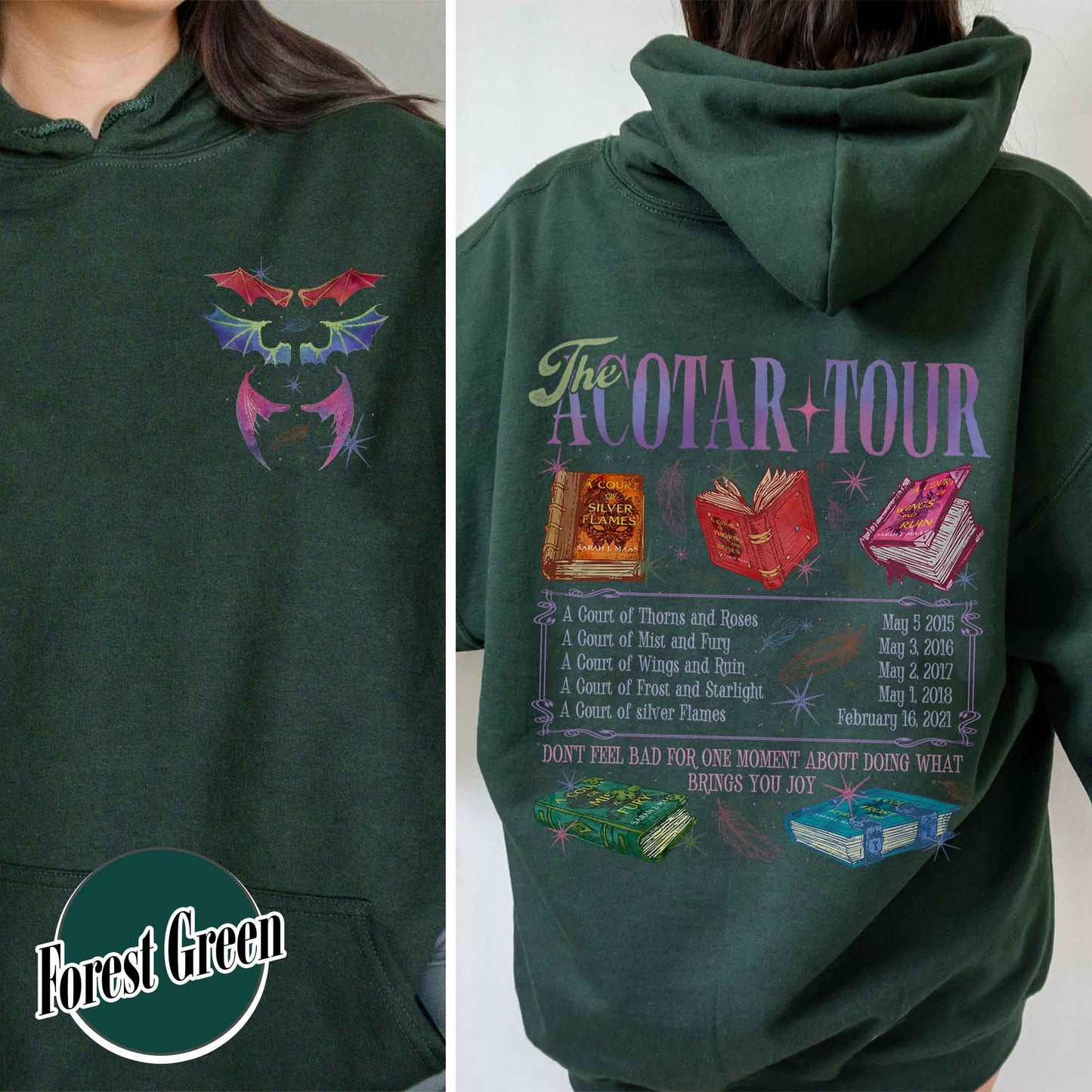 Bookish Hoodie, the ACOTAR Tour Hoodie, Fan of Acotar Series Two Sided Hoodie