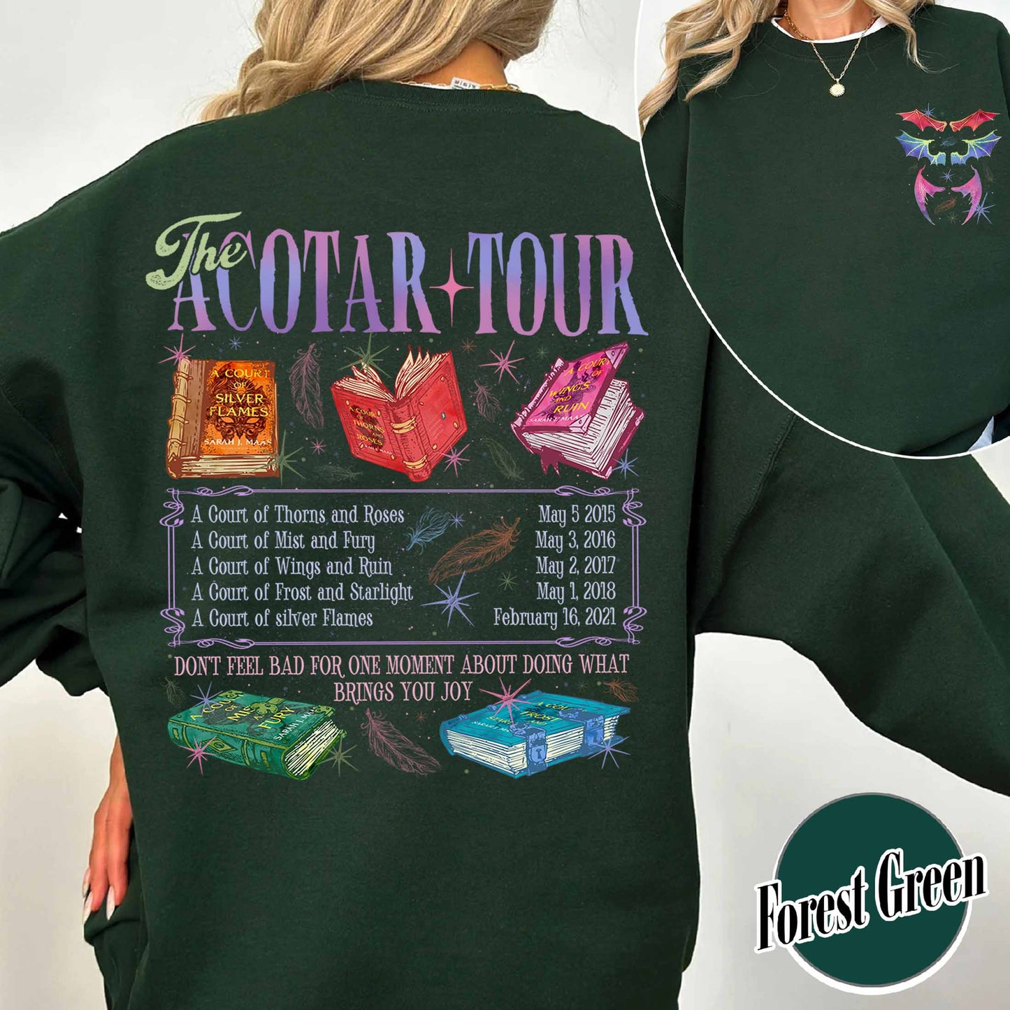 Bookish Sweatshirt, the ACOTAR Tour Sweatshirt, Fan of Acotar Series Two Sided Sweatshirt