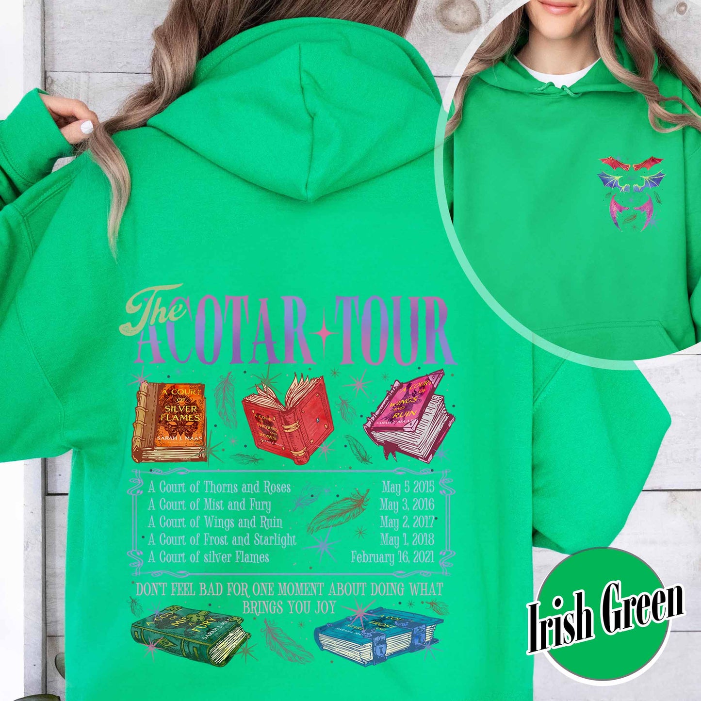 Bookish Hoodie, the ACOTAR Tour Hoodie, Fan of Acotar Series Two Sided Hoodie