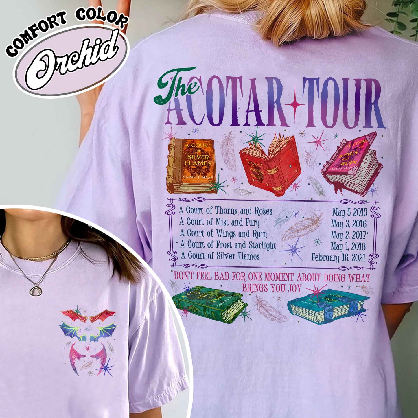 Bookish Comfort Color Shirt, the ACOTAR Tour Shirt, Fan of Acotar Series Two Sided Shirt