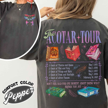 Bookish Comfort Color Shirt, the ACOTAR Tour Shirt, Fan of Acotar Series Two Sided Shirt