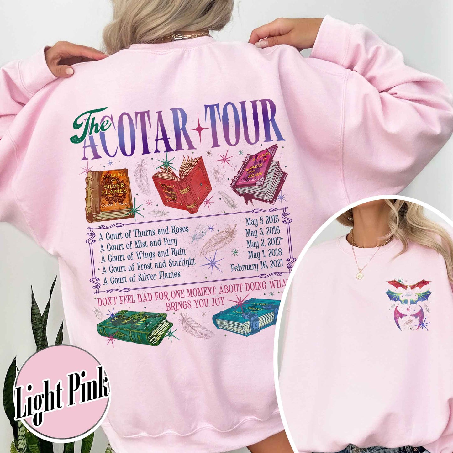 Bookish Sweatshirt, the ACOTAR Tour Sweatshirt, Fan of Acotar Series Two Sided Sweatshirt