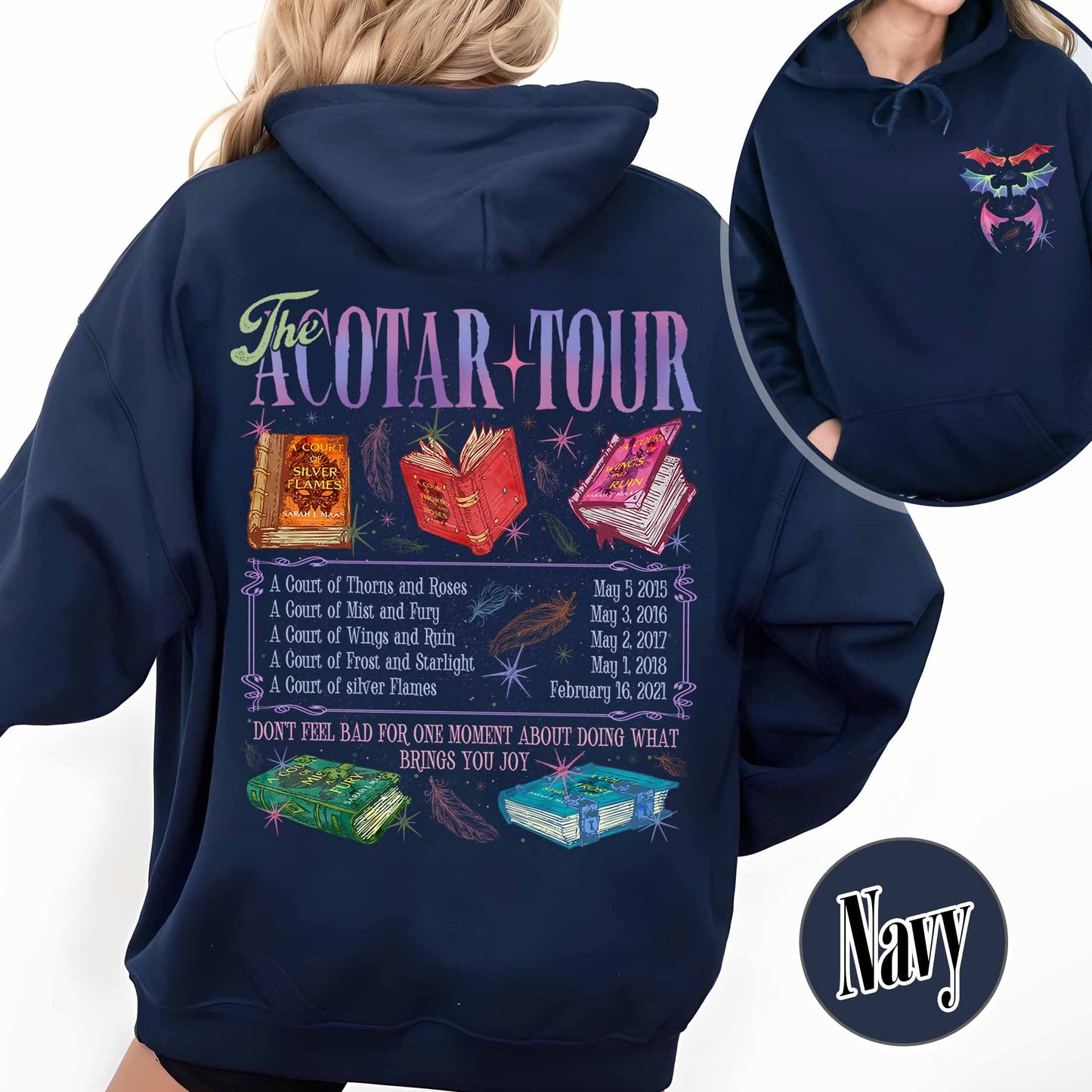 Bookish Hoodie, the ACOTAR Tour Hoodie, Fan of Acotar Series Two Sided Hoodie