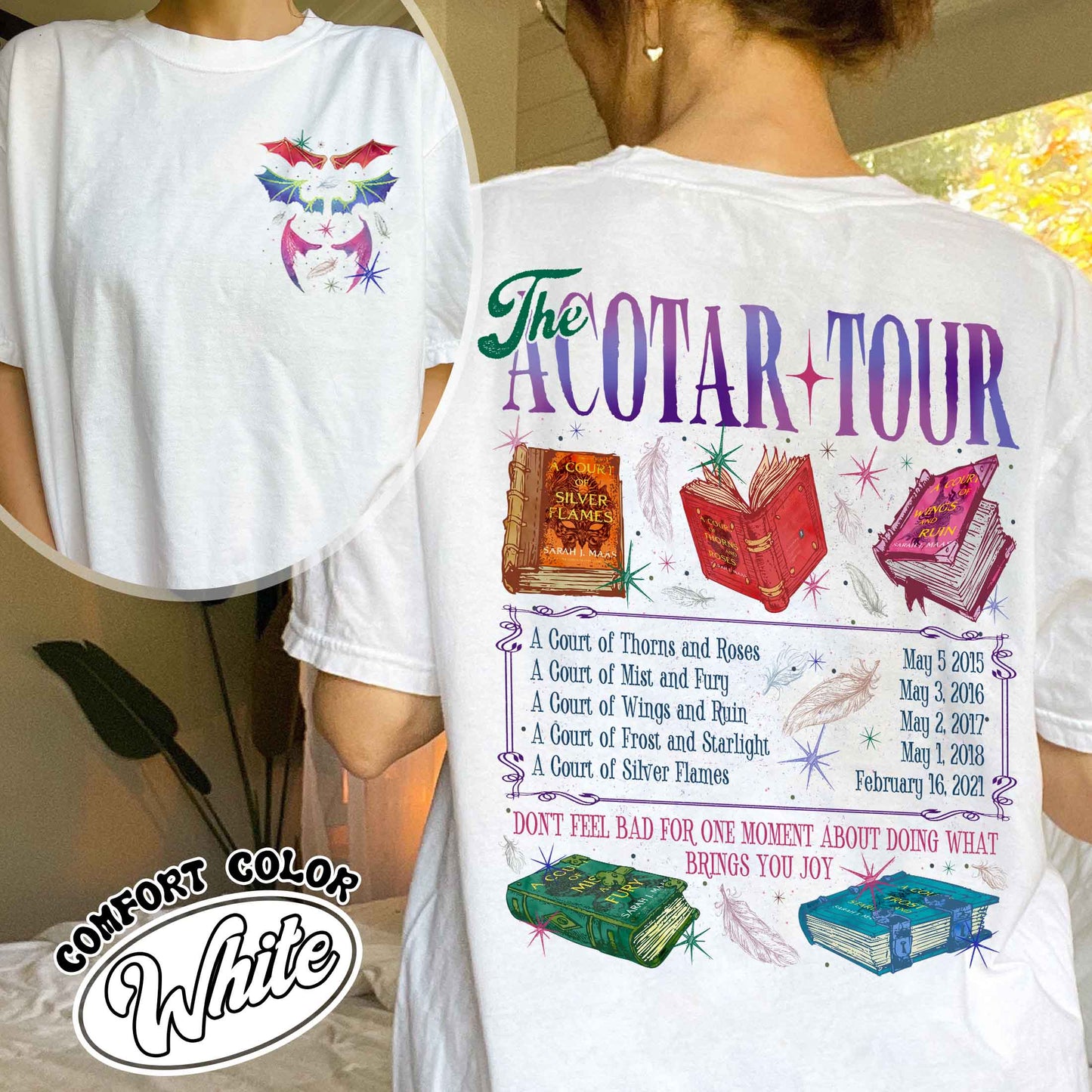 Bookish Comfort Color Shirt, the ACOTAR Tour Shirt, Fan of Acotar Series Two Sided Shirt