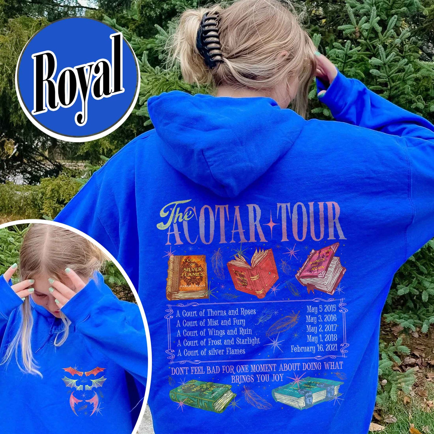 Bookish Hoodie, the ACOTAR Tour Hoodie, Fan of Acotar Series Two Sided Hoodie