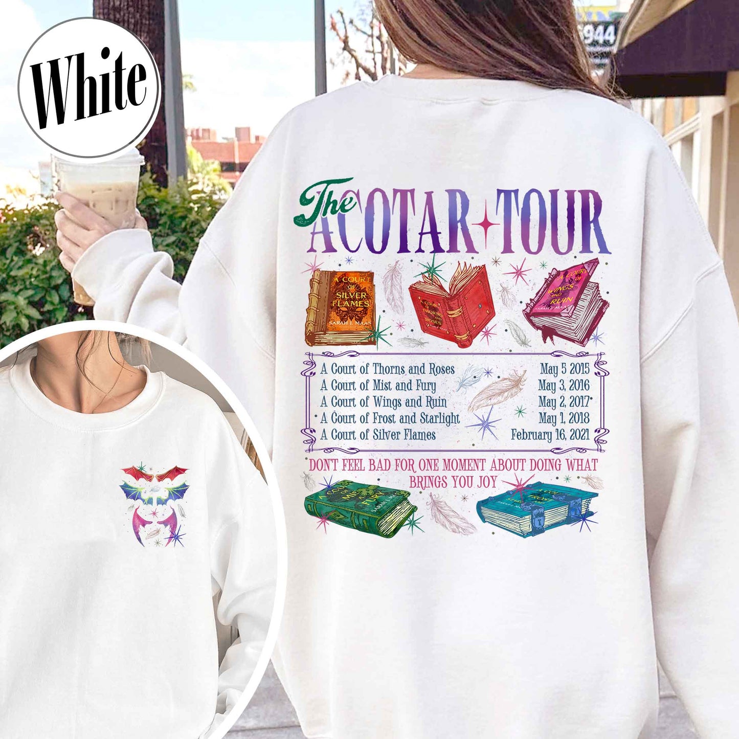 Bookish Sweatshirt, the ACOTAR Tour Sweatshirt, Fan of Acotar Series Two Sided Sweatshirt