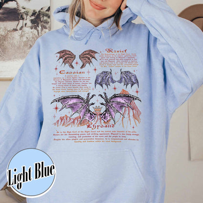 Bookish Hoodie, the Bat Boys Acotar Rhysand Cassian Azriel Hoodie, Acotar the Night Court Hoodie