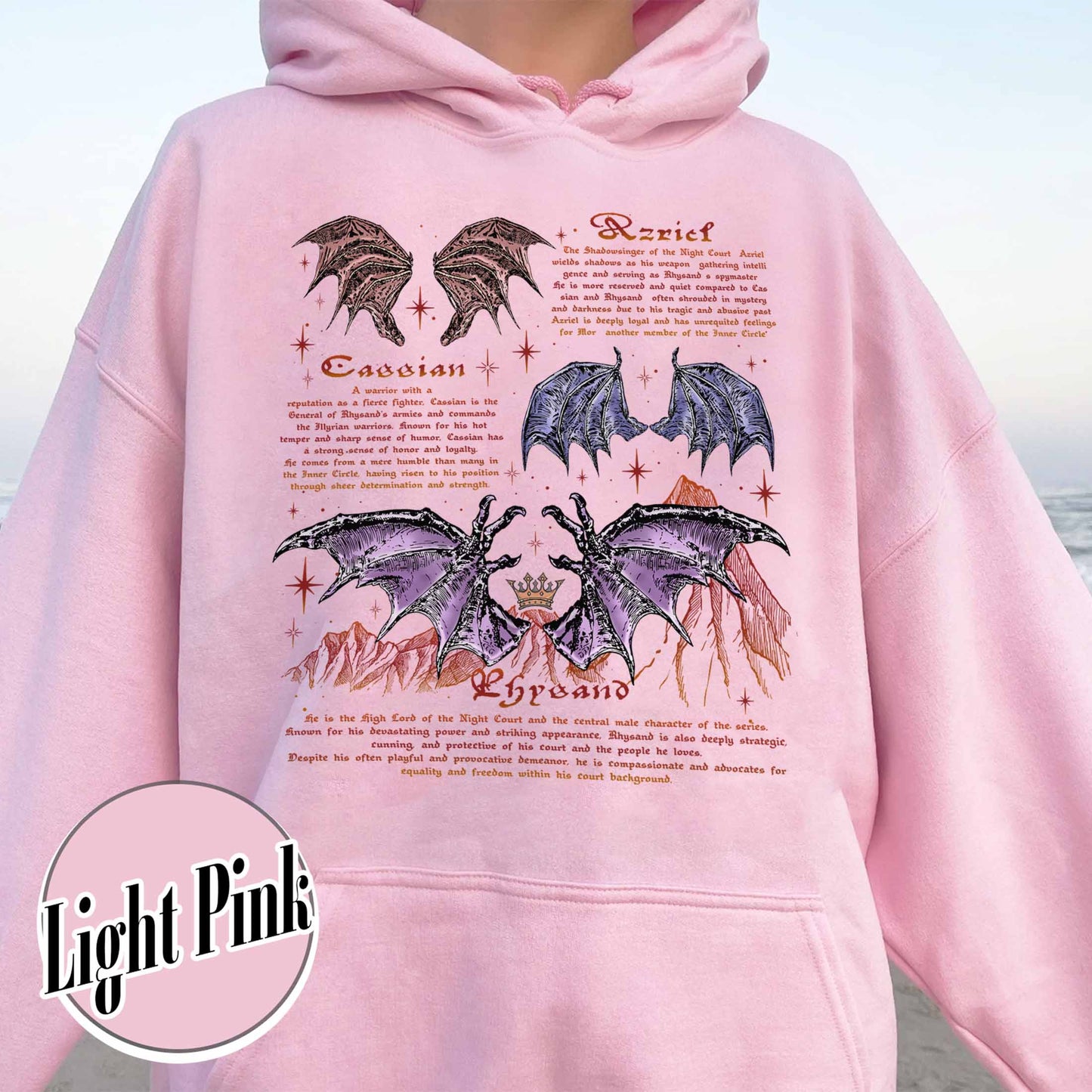 Bookish Hoodie, the Bat Boys Acotar Rhysand Cassian Azriel Hoodie, Acotar the Night Court Hoodie