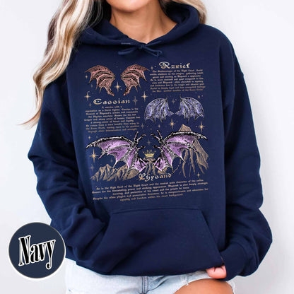 Bookish Hoodie, the Bat Boys Acotar Rhysand Cassian Azriel Hoodie, Acotar the Night Court Hoodie