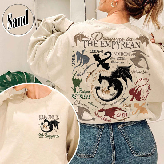 Bookish Sweatshirt, Dragons in fourth wing Sweatshirt,Fourth Wing Dragon,Dragon in The Empyrean Sweatshirt