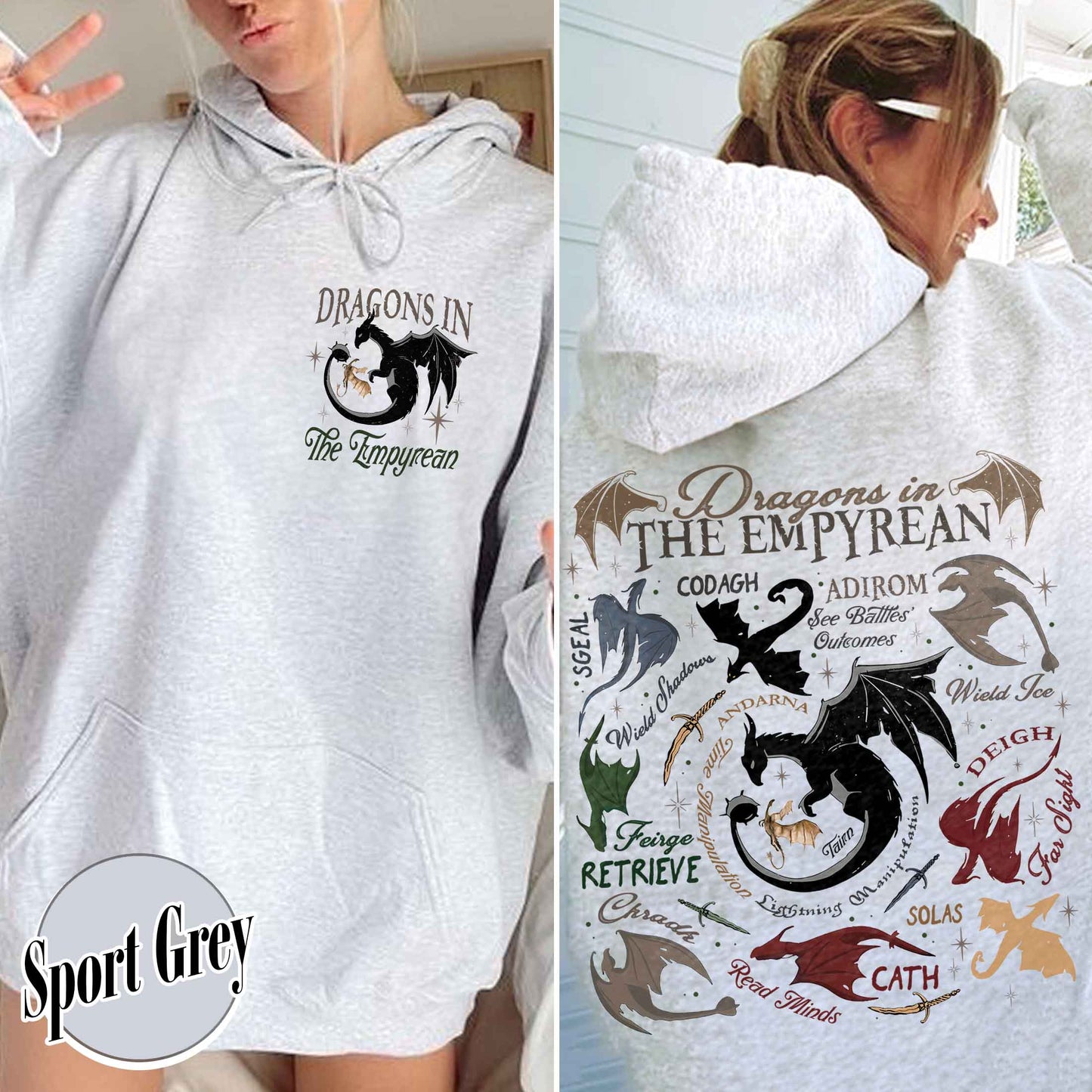 Bookish Hoodie, Dragons in fourth wing Hoodie,Fourth Wing Dragon,Dragon in The Empyrean Hoodie