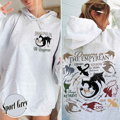 Bookish Hoodie, Dragons in fourth wing Hoodie,Fourth Wing Dragon,Dragon in The Empyrean Hoodie