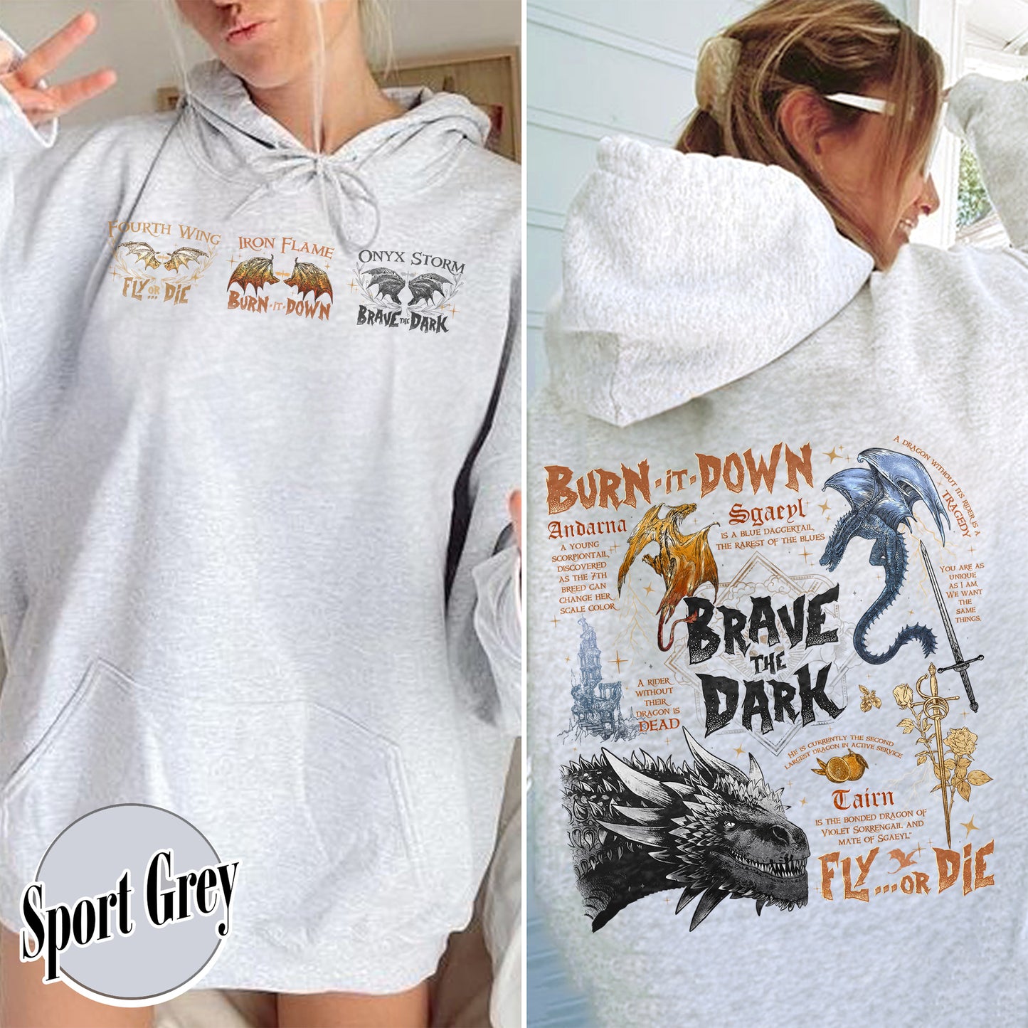 Bookish Hoodie, Dragons in fourth wing Hoodie,The Empyrean Series Hoodie,Dragon in The Empyrean Hoodie