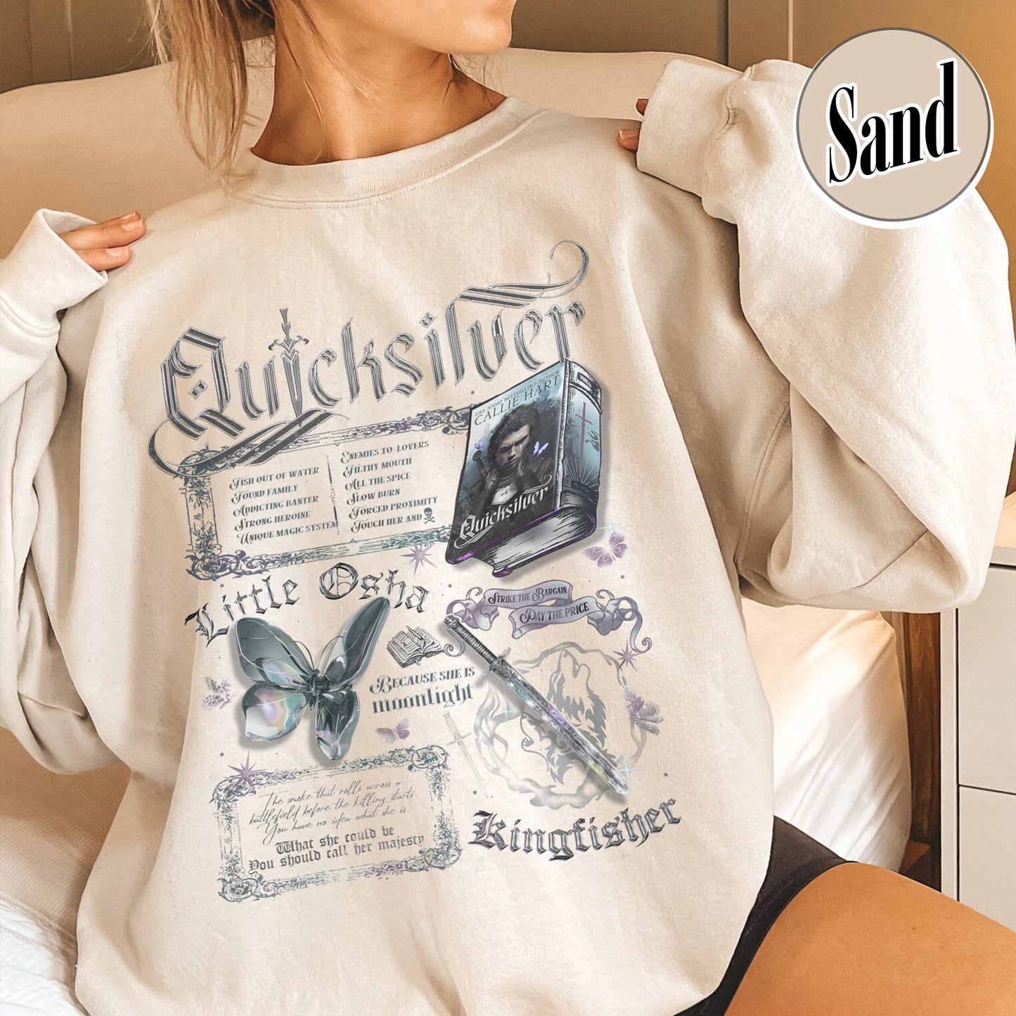 Bookish Sweatshirt,Little Osha Butterfly Sweatshirt,Quicksilver Callie Hart Sweatshirt Saeris Fane Kingfisher Inspired Sweatshirt
