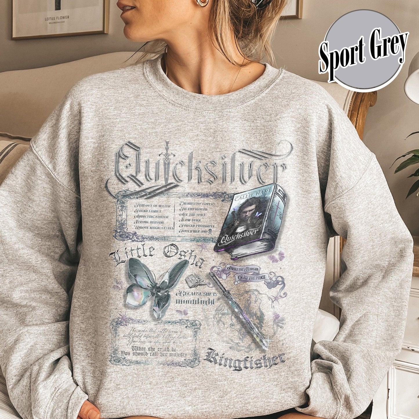 Bookish Sweatshirt,Little Osha Butterfly Sweatshirt,Quicksilver Callie Hart Sweatshirt Saeris Fane Kingfisher Inspired Sweatshirt