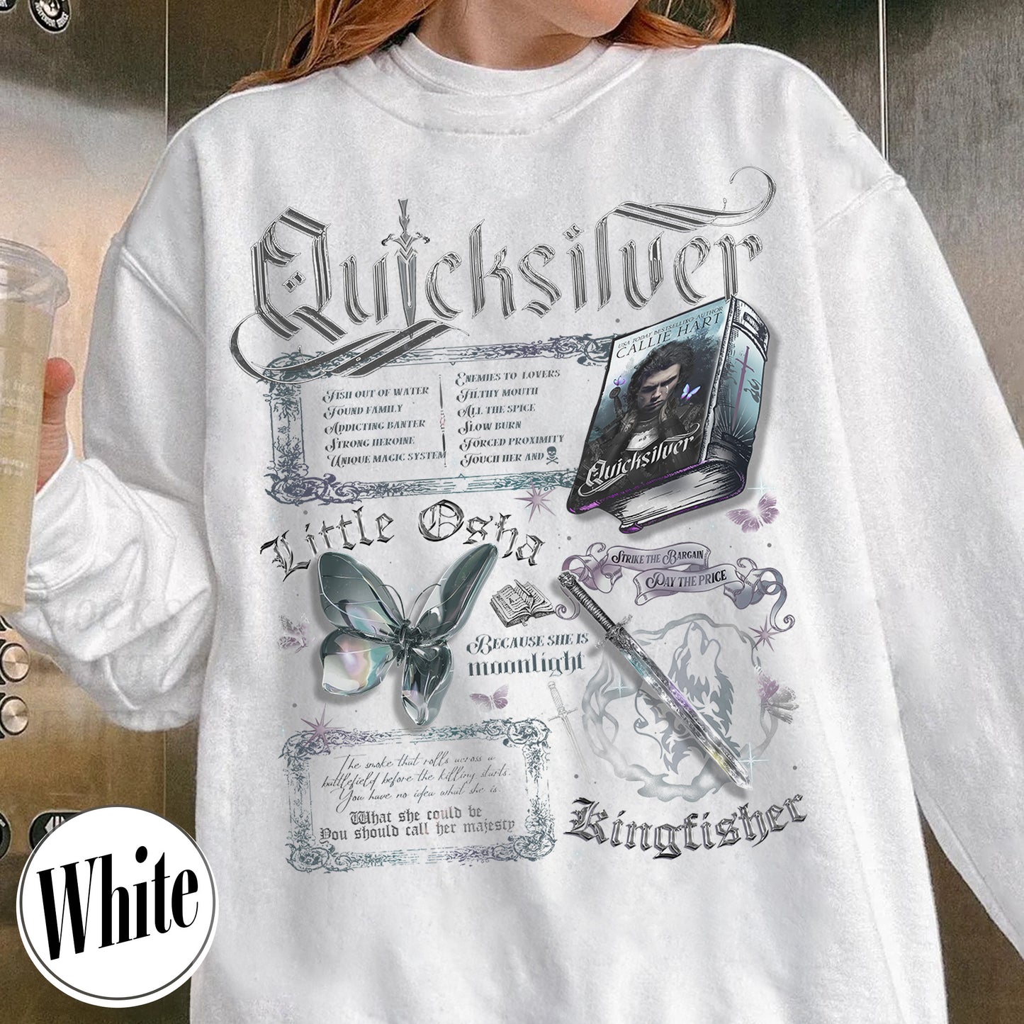 Bookish Sweatshirt,Little Osha Butterfly Sweatshirt,Quicksilver Callie Hart Sweatshirt Saeris Fane Kingfisher Inspired Sweatshirt