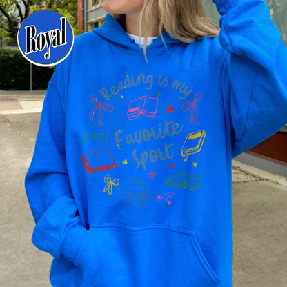Bookish Hoodie, Reading Is My Favorite Sport Hoodie,Book Reader Gift,Bookworm Hoodie