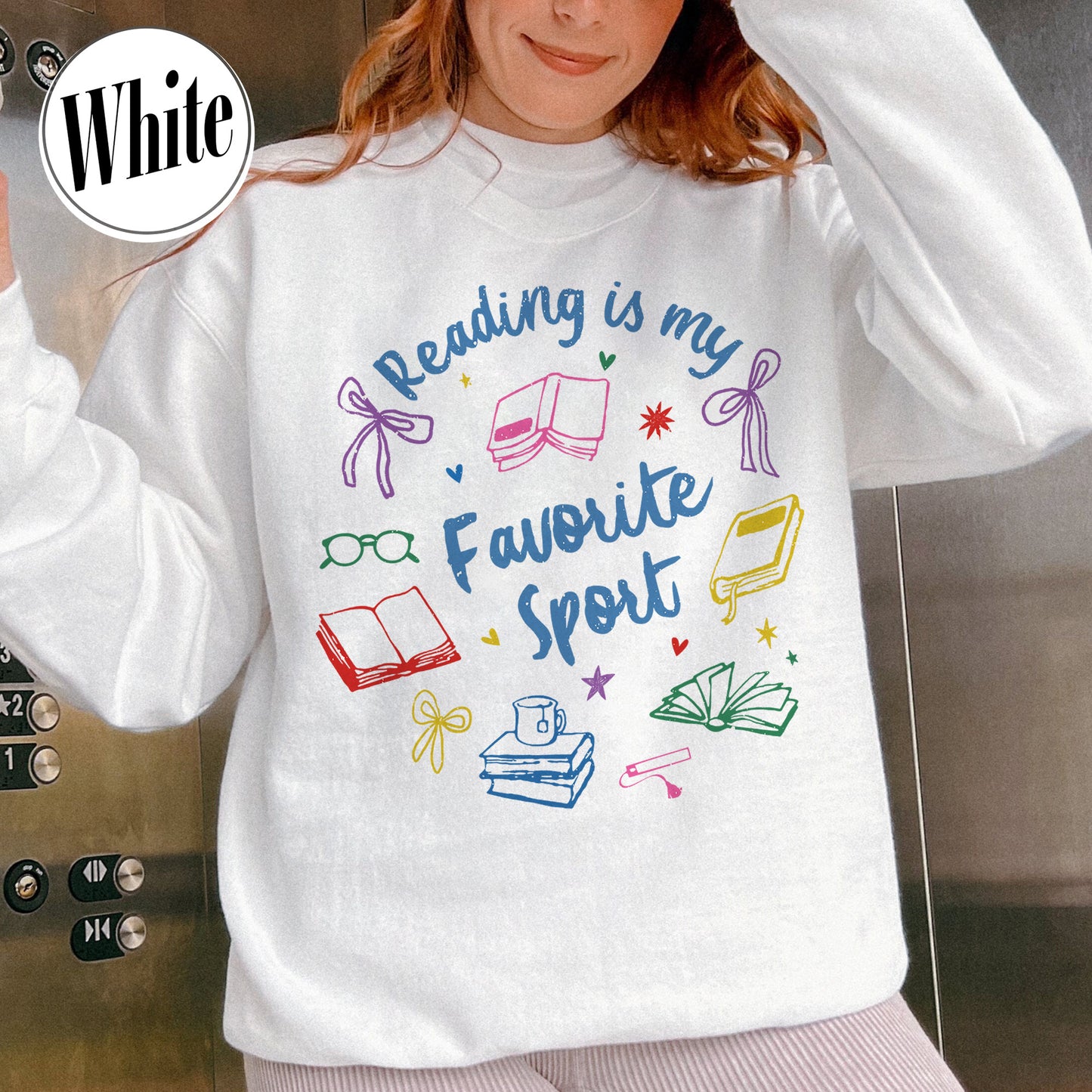 Bookish Sweatshirt, Reading Is My Favorite Sport Sweatshirt,Book Reader Gift,Bookworm Sweatshirt