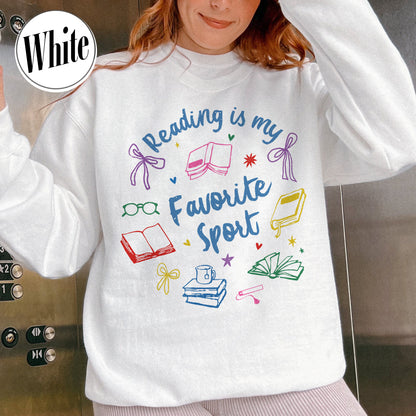 Bookish Sweatshirt, Reading Is My Favorite Sport Sweatshirt,Book Reader Gift,Bookworm Sweatshirt