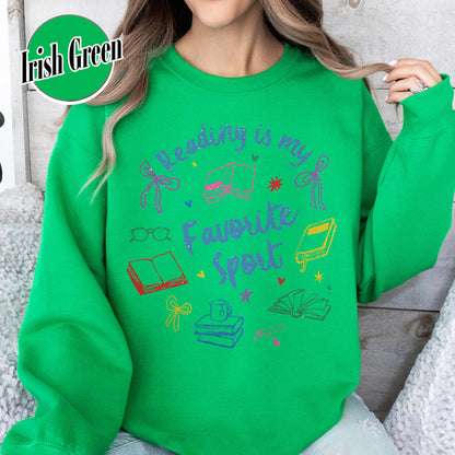 Bookish Sweatshirt, Reading Is My Favorite Sport Sweatshirt,Book Reader Gift,Bookworm Sweatshirt