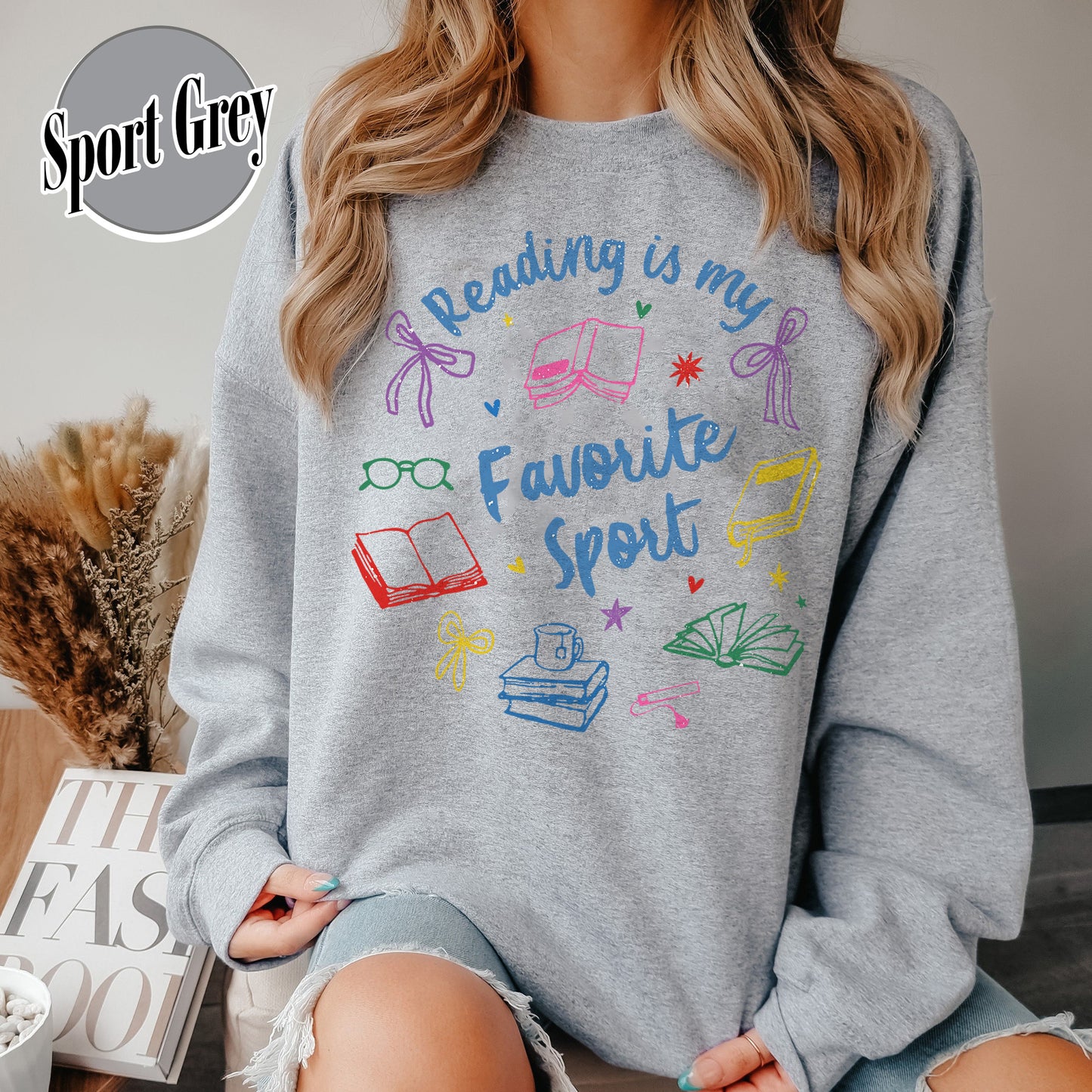 Bookish Sweatshirt, Reading Is My Favorite Sport Sweatshirt,Book Reader Gift,Bookworm Sweatshirt