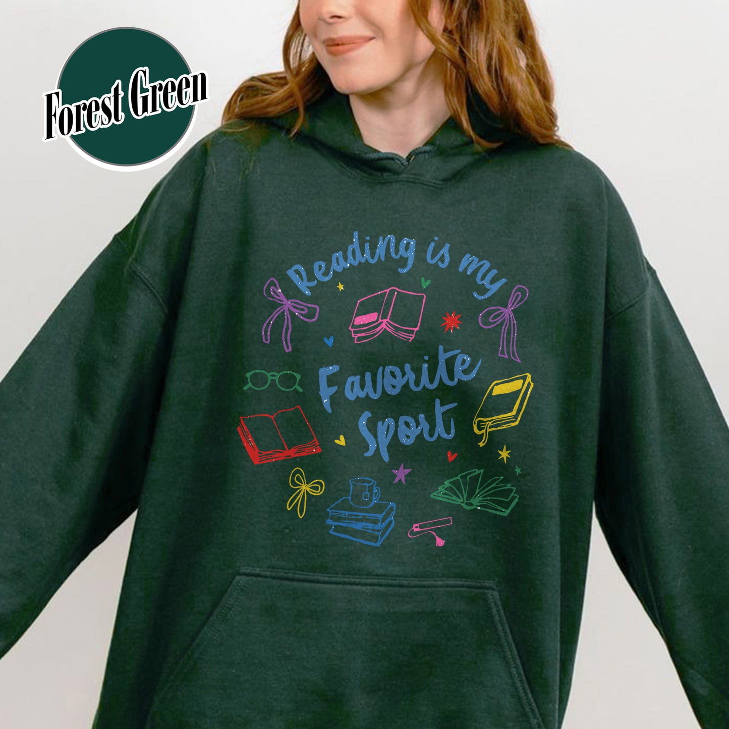 Bookish Hoodie, Reading Is My Favorite Sport Hoodie,Book Reader Gift,Bookworm Hoodie
