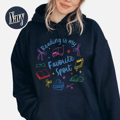 Bookish Hoodie, Reading Is My Favorite Sport Hoodie,Book Reader Gift,Bookworm Hoodie