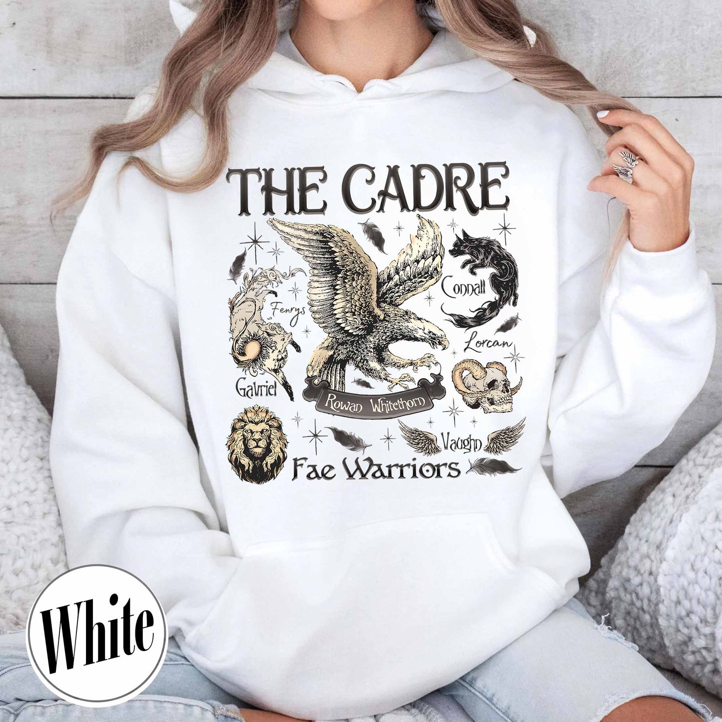 Bookish Hoodie, Cadre of Fae Warriors Throne of Glass Hoodie, Rowan Whitethorn Hoodie