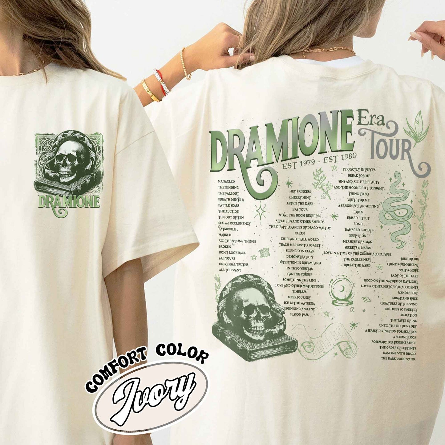 Bookish Fan Fic Comfort Colors Shirt,Dramione Tour Shirt,Magic Wizard School,HP Shirt,Wizard School Snake House