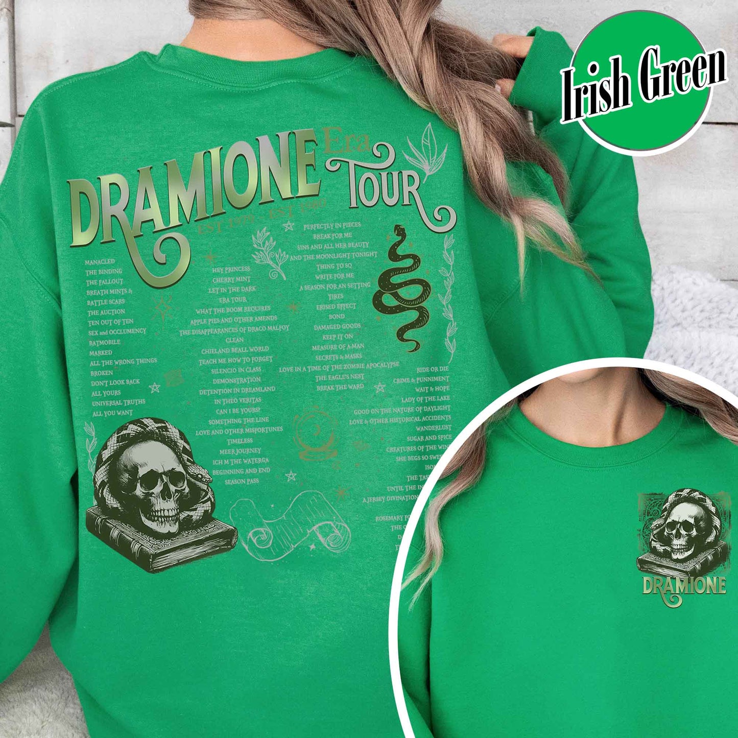 Bookish Fan Fic Sweatshirt,Dramione Tour Sweatshirt,Magic Wizard School,HP Sweatshirt,Wizard School Snake House