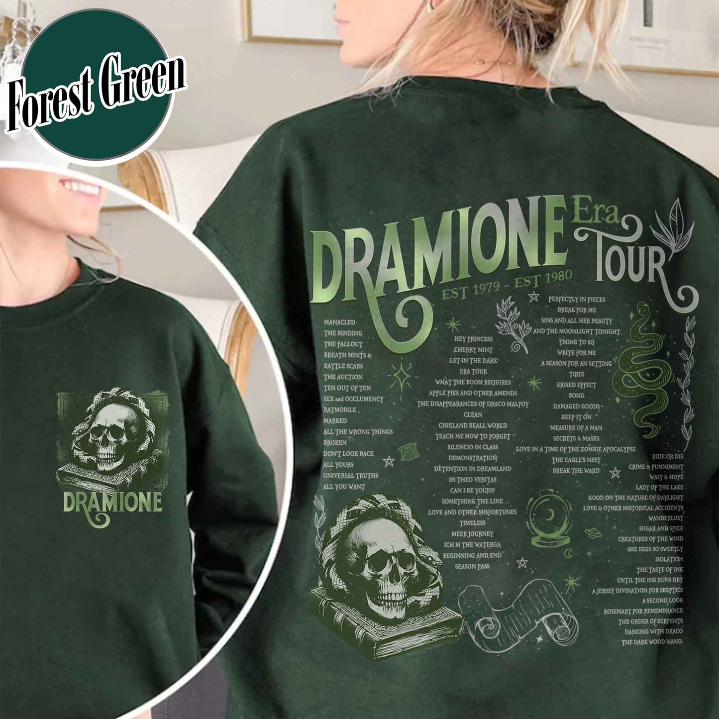 Bookish Fan Fic Sweatshirt,Dramione Tour Sweatshirt,Magic Wizard School,HP Sweatshirt,Wizard School Snake House