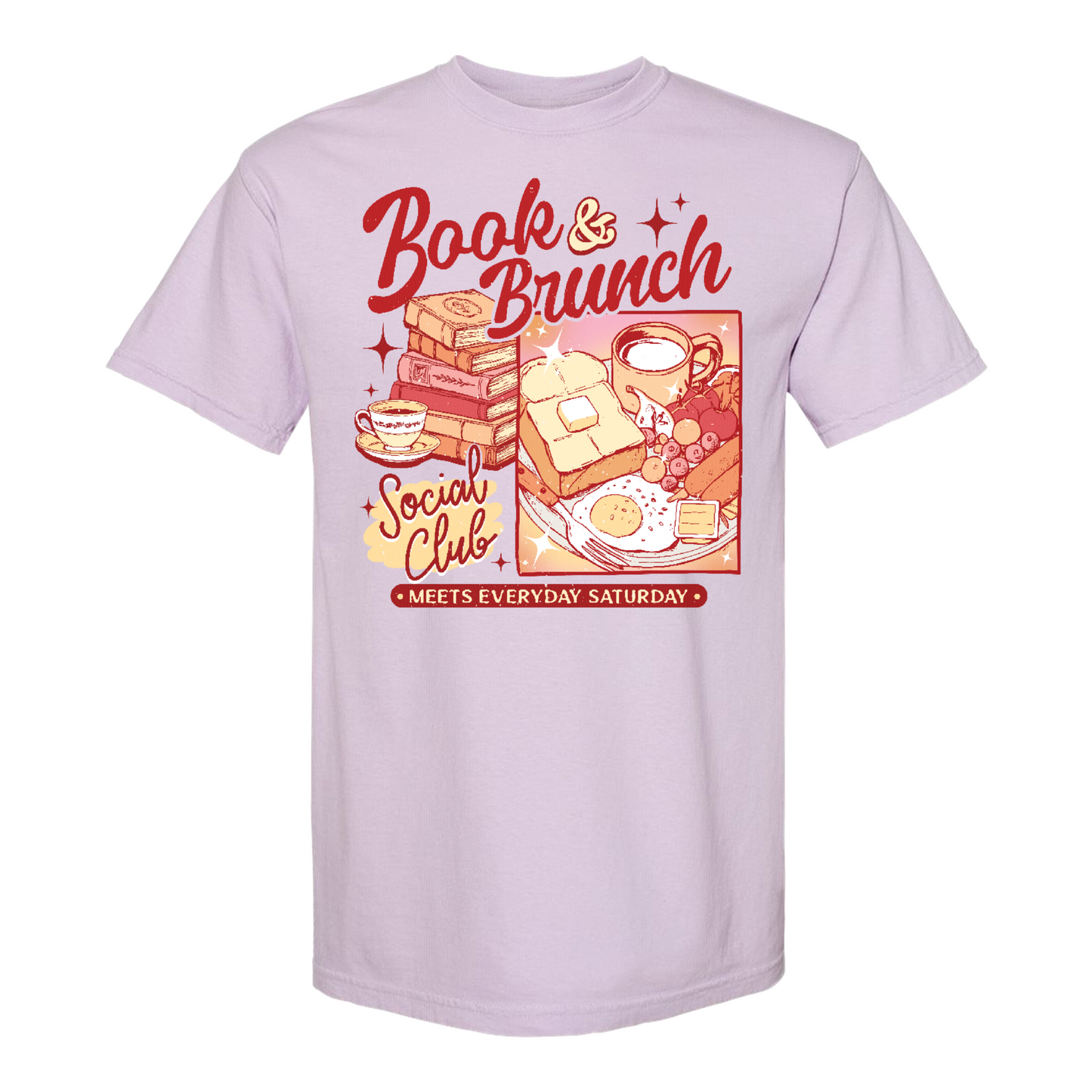 Booklover Comfort Color Shirt, Book Brunch Social Club Shirt, Breakfast Club Booktok Shirt