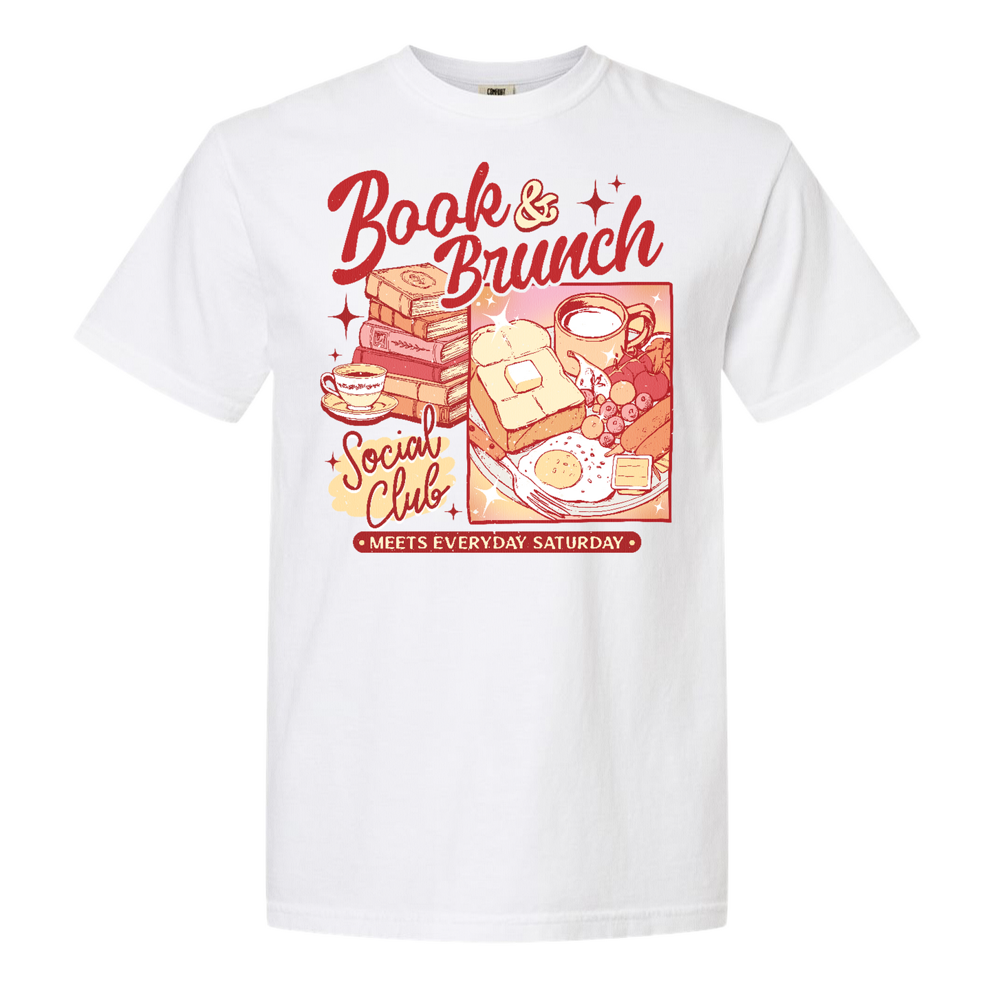 Booklover Comfort Color Shirt, Book Brunch Social Club Shirt, Breakfast Club Booktok Shirt