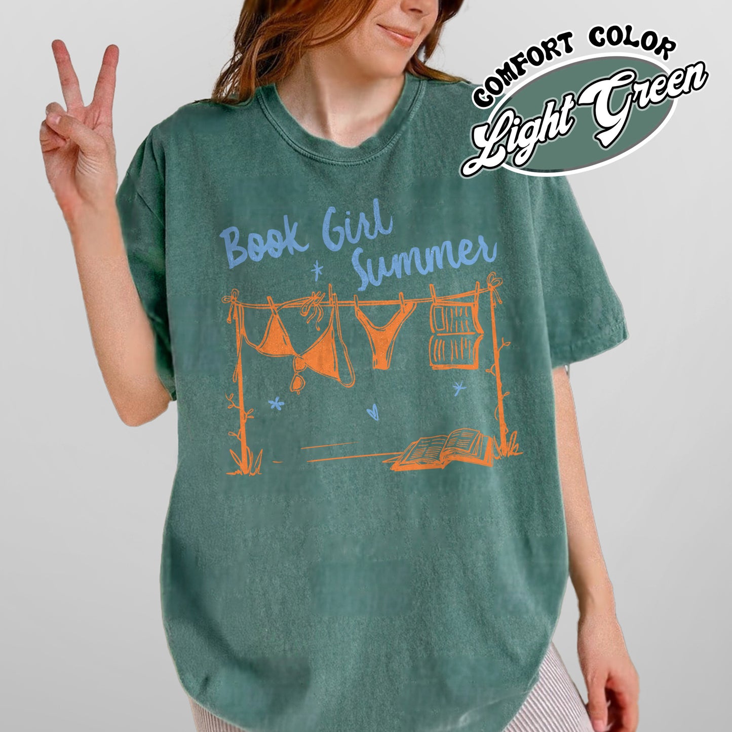 Booklover Comfort Color Shirt, Book Girl Summer Shirt, Beach Reading Shirt, Bookish Summer Shirt