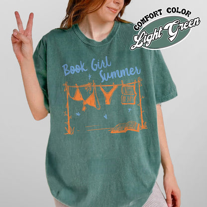 Booklover Comfort Color Shirt, Book Girl Summer Shirt, Beach Reading Shirt, Bookish Summer Shirt