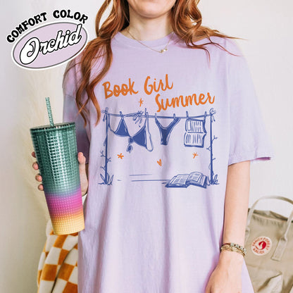 Booklover Comfort Color Shirt, Book Girl Summer Shirt, Beach Reading Shirt, Bookish Summer Shirt