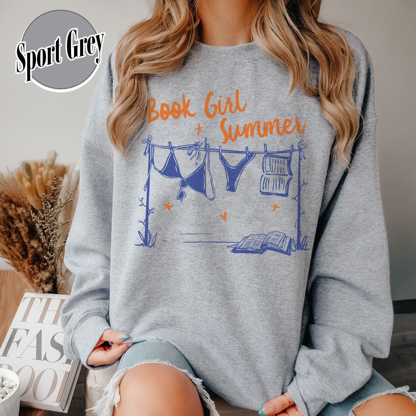 Booklover Sweatshirt, Book Girl Summer Sweatshirt, Beach Reading Sweatshirt, Bookish Summer Sweatshirt