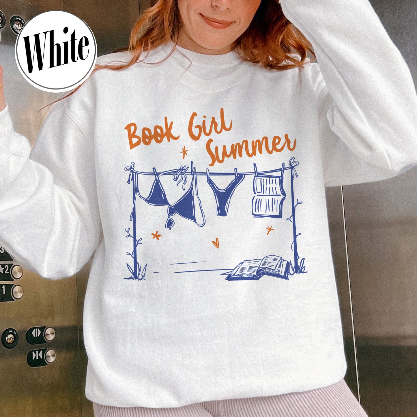 Booklover Sweatshirt, Book Girl Summer Sweatshirt, Beach Reading Sweatshirt, Bookish Summer Sweatshirt