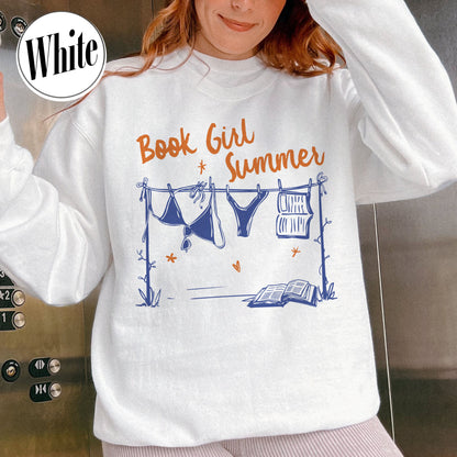 Booklover Sweatshirt, Book Girl Summer Sweatshirt, Beach Reading Sweatshirt, Bookish Summer Sweatshirt