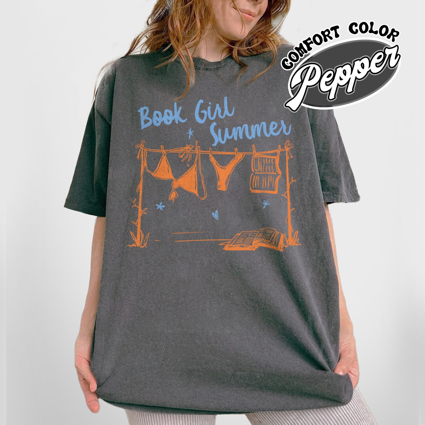 Booklover Comfort Color Shirt, Book Girl Summer Shirt, Beach Reading Shirt, Bookish Summer Shirt