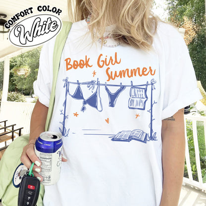 Booklover Comfort Color Shirt, Book Girl Summer Shirt, Beach Reading Shirt, Bookish Summer Shirt