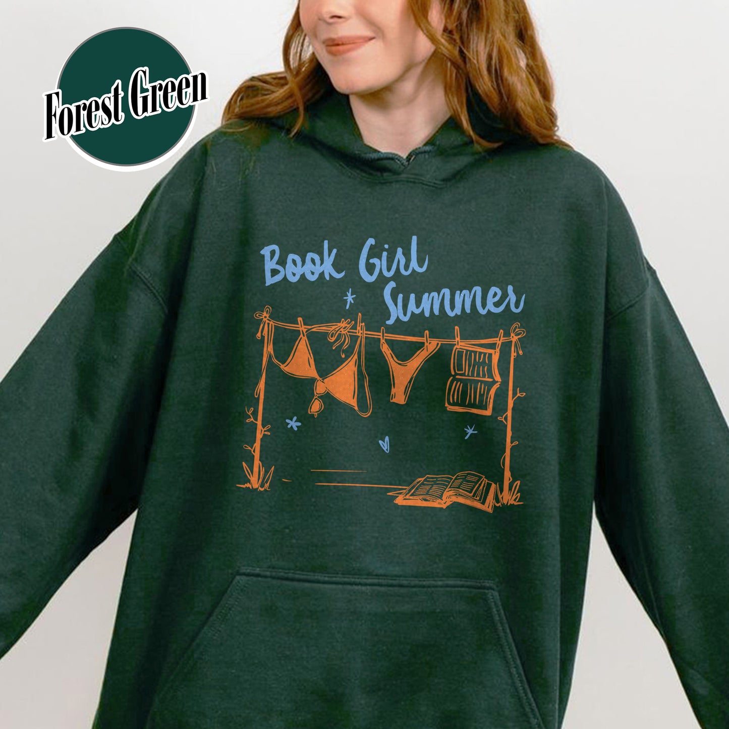 Booklover Hoodie, Book Girl Summer Hoodie, Beach Reading Hoodie, Bookish Summer Hoodie