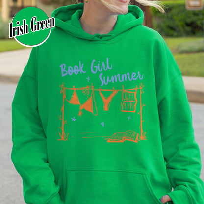 Booklover Hoodie, Book Girl Summer Hoodie, Beach Reading Hoodie, Bookish Summer Hoodie